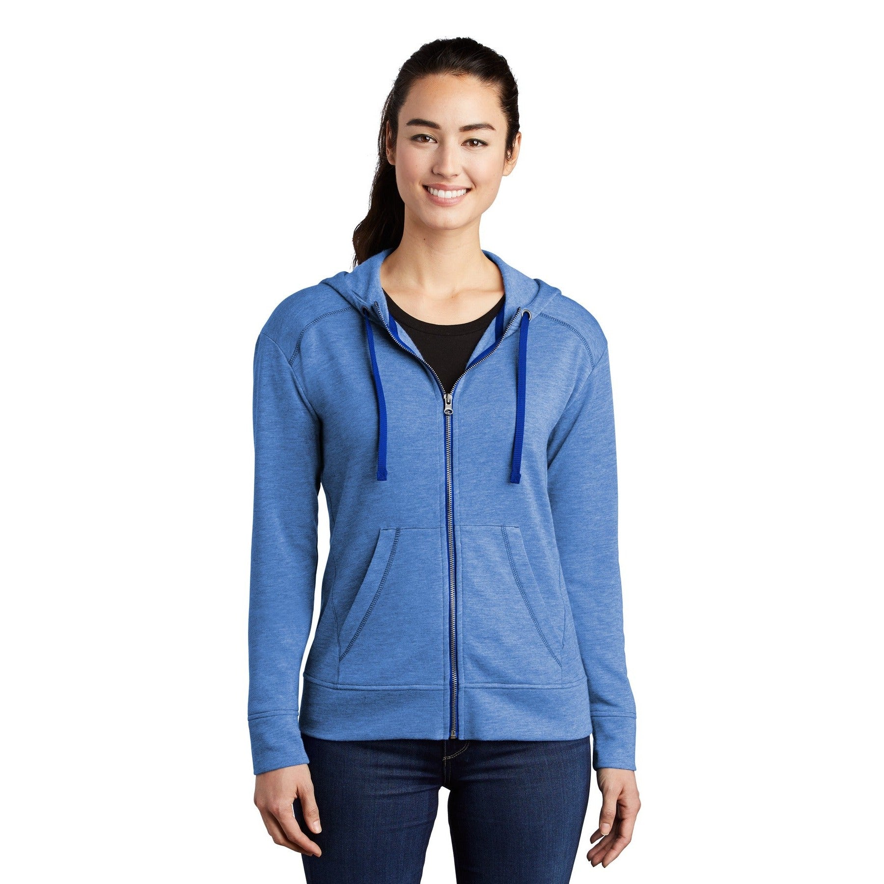 Sport-Tek-Sport-Tek ® Women's PosiCharge ® Tri-Blend Wicking Fleece Full-Zip Hooded Jacket LST293-MedTech-4